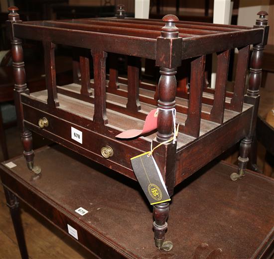 A Regency mahogany canterbury, W.56cms